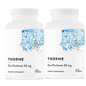お得なパック!Thorne Research - Zinc Picolinate 30 mg 亜鉛 ジンク・ピコリネイ 180カプセル入り×2箱