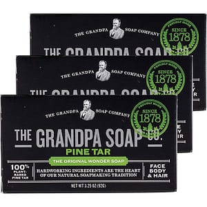 【お得な3個セット】THE GRANDPA SOAP CO. SINCE 1878 3-in-1 パインタールソープ かゆみ・アトピー ナチュラル石鹸 3個セット