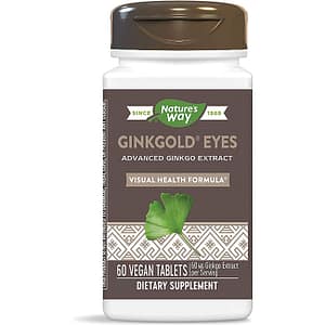 Nature's Way ネイチャーズウェイ Ginkgold Eyes ギンコゴールド アイズ イチョウ葉 ビルベリー ルテイン 目の疲労 アイケア サプリメント60粒入り