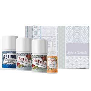 人気アイテム4点セット!リリアナナチュラルズ レチノールクリーム / ビタミンC / アイクリーム/ フェイスクリーム ギフトセット!