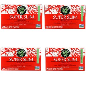 送料無料!トリプルリーフティー スーパースリミング 4箱セット Triple Leaf Tea Super Slim Herbal Tea Caffeine Free 20 Tea Bags 1.6 oz