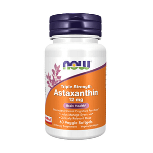 【NOW社】アスタキサンチン 12 mg トリプル強度の植物性ソフトジェル 60粒 Astaxanthin 12 mg Triple Strength 60 Veggie Softgels
