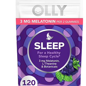 OLLY Sleep Gummies グミタイプサプリメント120粒入り L-テアニン・メラトニン・レモンバームエキス